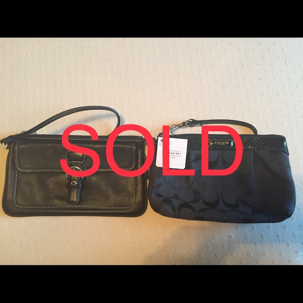 2 Coach wristlets in black for $20